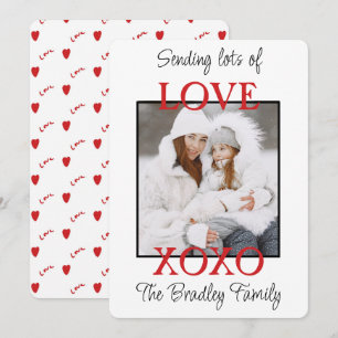 Het verzenden van veel liefde Xoxo Custom Portrait Feestdagenkaart