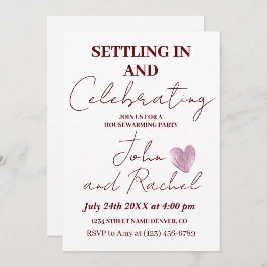 Het vestigen in en het vieren van Housewarming Par Kaart (Voorkant / Achterkant)