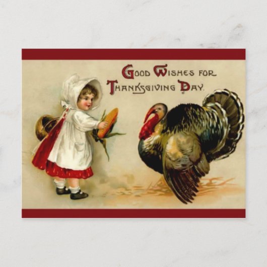 Het Victoriaans Briefkaart van de Thanksgiving (Voorkant)