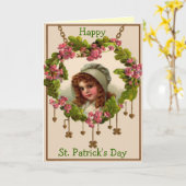 Het Victoriaans St. Patrick van het Meisje Kaart (Gele Bloem)