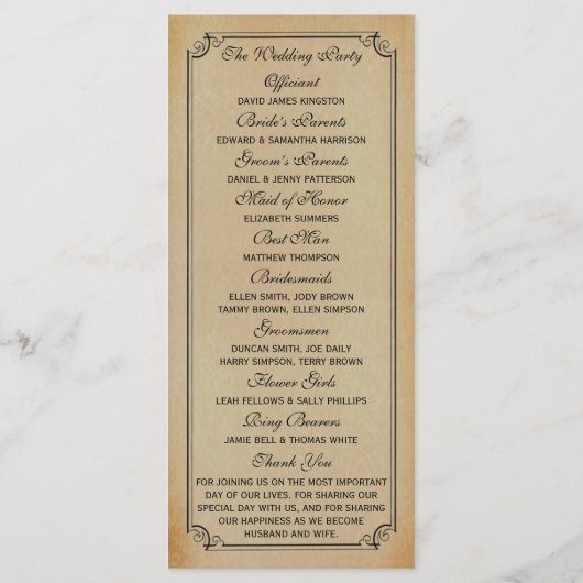 Het Victoriaans Steampunk Wedding Collectie Programma (Achterkant)