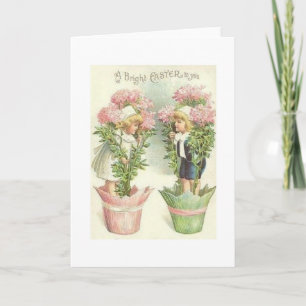 Het Victoriaans Wenskaart van Pasen van Kinderen Feestdagen Kaart