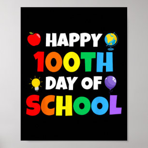 Het vieren van 100 dagen Kinder leren en docenten Poster