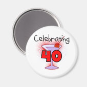 Het vieren van 40 T-shirts en Giften Magneet (Voorkant / Achterkant)