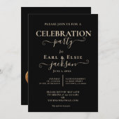 HET VIEREN VAN 50 ELEGANT GOUD BRUILOFT JUBILEUM KAART (Voorkant / Achterkant)