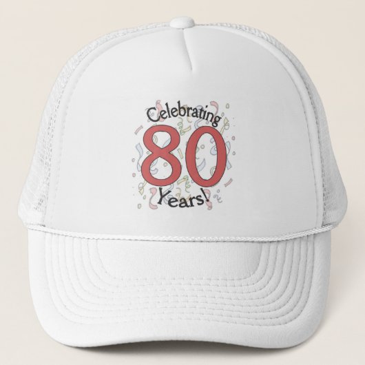 Het vieren van 80 jaar verjaardagsconfetti pet (Voorkant)