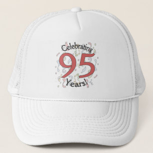 Het vieren van 95 jaar verjaardagsconfetti pet