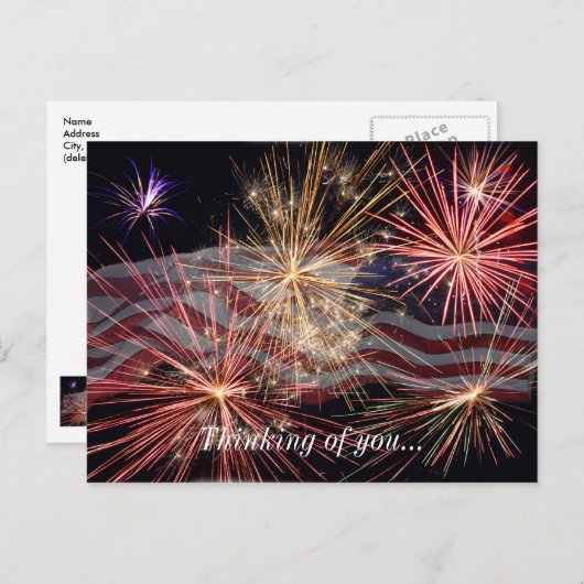 Het vieren van Amerika dat van je denkt Briefkaart (Voorkant / Achterkant)