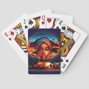 Het vieren van de Amazing Afrikaanse Schoonheid Pokerkaarten