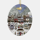 Het vieren van de Feestdagen in Leavenworth Keramisch Ornament (Rechts)