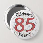 Het vieren van de grote knop van de confetti van 8 ronde button 4,0 cm (Voorkant /achterkant)