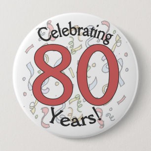 Het vieren van de grote knop van de confetti verja ronde button 4,0 cm