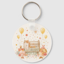 Het vieren van de nieuwe baby sleutelhanger