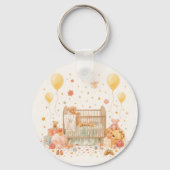 Het vieren van de nieuwe baby sleutelhanger (Achterkant)