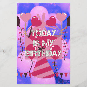 Het vieren van mijn vreugdevolle verjaardag Zegeni Briefpapier
