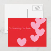 Het vieren van Ons briefkaart van de Liefde (Voorkant / Achterkant)