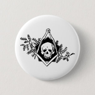 Het Vierkant en de Kompassen van de mortaliteit Ronde Button 5,7 Cm