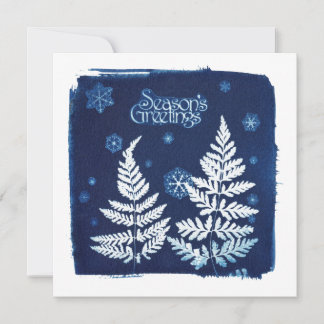 Het Vierkant van Cyanotype van de Groeten van het Feestdagenkaart
