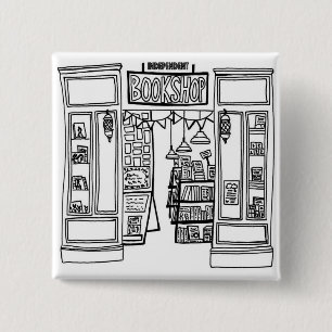 Het Vierkante Kenteken van de Boekhandel van Indie Button 5,1 Cm