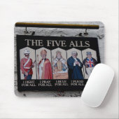 Het vijf alls Britse Funny Sign Muismat (Met muis)