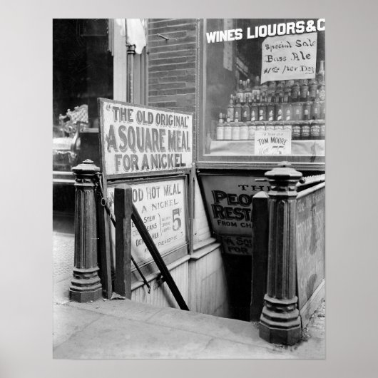 Het vijf-cent restaurant, 1915.  foto poster (Voorkant)