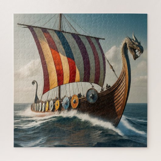 Het Viking Long schip Legpuzzel (Verticaal)