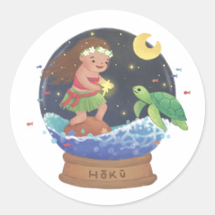 Het vinden van Hoku: de ster illustratie Ronde Sticker