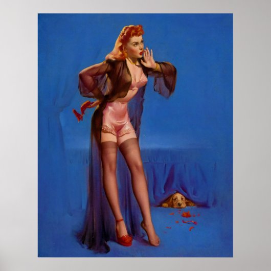 Het vinden van Leuke Puppy Pin Up Poster (Voorkant)