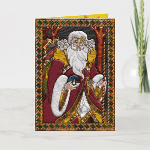 Het vintage Art. van de Kerstman Card_Inside Feestdagen Kaart