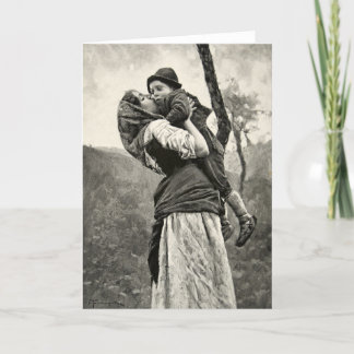 Het Vintage Art. van de Kus van het Kind van de Kaart