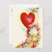 Het vintage Begroeten van Valentijn Feestdagenkaart (Voorkant / Achterkant)