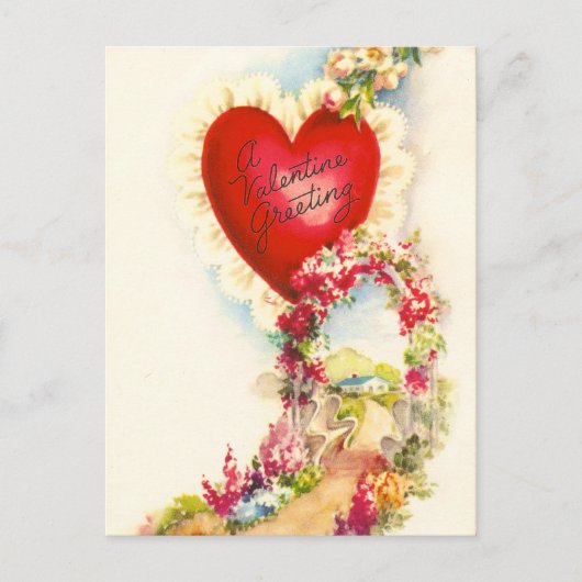 Het vintage Begroeten van Valentijn Feestdagenkaart (Voorkant)