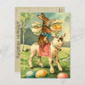 Het vintage Briefkaart van de Paashaas (Voorkant / Achterkant)