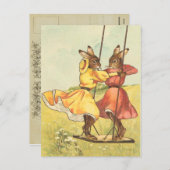 Het vintage Briefkaart van de Paashaas (Voorkant / Achterkant)
