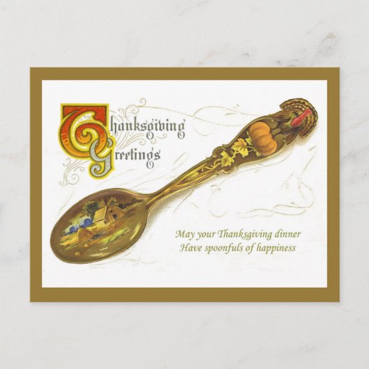 Het vintage Briefkaart van de Thanksgiving (Voorkant)