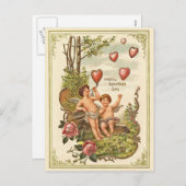 Het vintage Briefkaart van de Valentijnsdag (Voorkant / Achterkant)