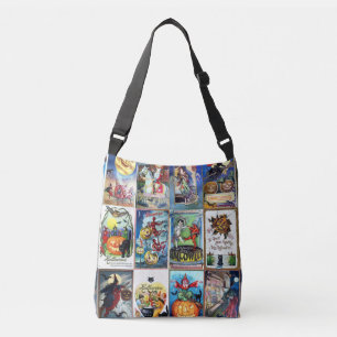 Het Vintage Briefkaart van Halloween Crossbody Tas