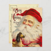 Het vintage Briefkaart van Kerstman (Voorkant / Achterkant)