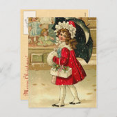 Het vintage Briefkaart van Kerstmis (Voorkant / Achterkant)