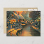 Het vintage briefkaart van Kerstmis (Voorkant / Achterkant)