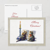 Het vintage Briefkaart van Kerstmis van Katten (Voorkant / Achterkant)
