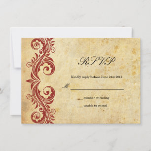 Het vintage Huwelijk RSVP van de Werveling van Kaart