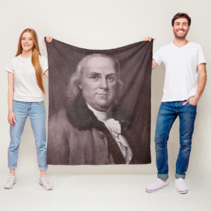 Het vintage Portret van Benjamin Franklin Fleece Deken