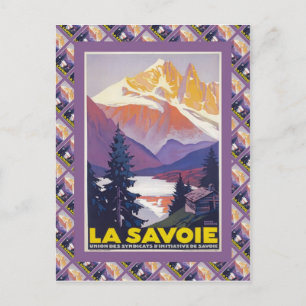 Het vintage Poster van de Ski, Frankrijk, La Briefkaart