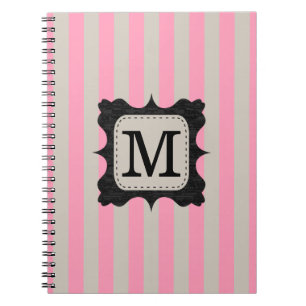 Het vintage Roze Monogram van de Douane van het Notitieboek