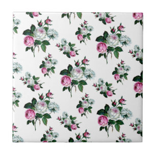 Het vintage Sjofele Elegante Roze Witte Patroon Tegeltje