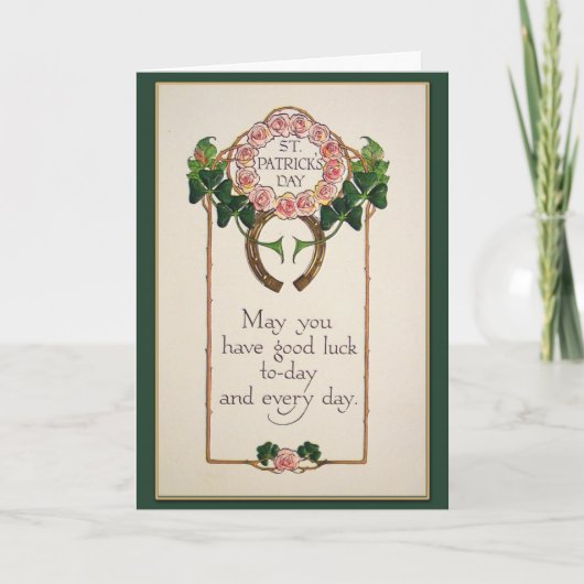 Het vintage St. Patricks Geluk van de Dag van de Kaart (Voorkant)