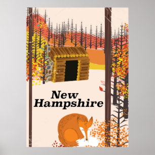 Het vintage V.S.- reisposter van Newhampshire Poster