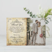 Het Vintage Wedding Collectie Bedankkaart (Staand voorkant)