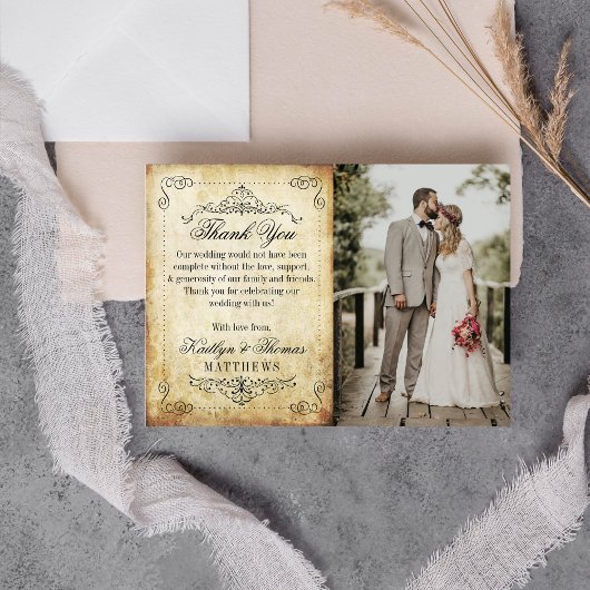 Het  Vintage Wedding Collectie Bedankkaart